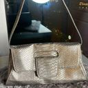 Big Buddha  Metallic silver Snake Skin Clutch Photo 7