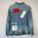 Boom Boom Jeans  Denim Jacket M Embroidered Long Sleeve Button Up Photo 3