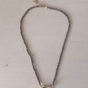 Madewell NWOT  gold toned metallic grey beaded dainty necklace Photo 0