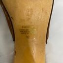 Candie's 90s tan brown leather wood chunky platform  clogs Mules 10 Photo 4