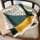 Silk Scarf, wraps Head Handkerchief Green Photo 3