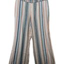 Indigo Rein  Womens Pull-On Pants Sz L Linen Blend Beachy Casual Striped Smocked Photo 5