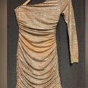 City Triangles  small gold and silver metallic glitter small dress with rusching Photo 2