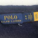 Polo Ralph Lauren navy blue sweater red logo SHRUNK v neck long sleeve cable Photo 1