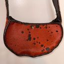 NEW Handmade Dyed Cowhide Leather Cossbody Purse Steer Cow Rust Western Orange Photo 7