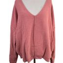 Free People  Pink Take Me Places Oversized Draped Sweater Size Large Photo 1