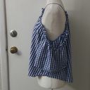 Abound  Gingham Cold Shoulder Blouse Size M Photo 78