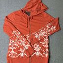 prAna  Athletic hooded Jacket Women's Large  Short Rust Full Zip Long Sleeve Photo 0