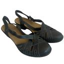 Clarks  Black Slingback Mary Janes Shoes Leather Comfort Size 10 Women's Photo 0