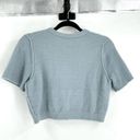 Wilfred  Free Aritzia Shrunken Knit Cardigan Sweater Crop Minimalist Blue large Photo 8