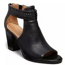 Jack Rogers  Booties Womens Size 5.5 Black Leather Tinsley Open Toe Block Heel Photo 0