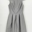 Alfred Sung  Dupioni Dress Size 4 Gray Fit & Flare Scoop Back Pleated Skirt Photo 0