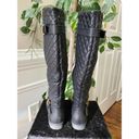 Shoe Land  Women's Black Faux Leather Upper Round Toe Knee High Casual Boots 10 Photo 5