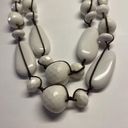 Talbots Signed T -  White / Brown Statement Costume Necklace Bead / Beaded Photo 4