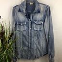 Daytrip  Blue Chambray Denim Button Up Shirt M Photo 0