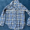 Thread and Supply  Blue Plaid Button Up Long Sleeve Women's Shirt Flannel SMAL Photo 2