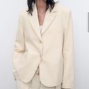 ZARA  Cotton Blazer Two Buttons (Oyster White) Size L NWOT Photo 1