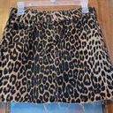 ZARA Women Cotton Leopard Print Raw Hem Denim Mini Skirt NWOT-M Photo 0