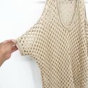 Bishop and Young  Womens Crochet Open Knit Off The Shoulder Swim Coverup Top Size L Photo 3