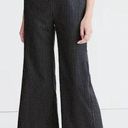 Madewell  Womens Bryant Wide Leg Pinstripe Trouser Pants Pull On Grey Size Large Photo 0