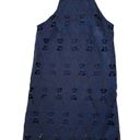 Xhilaration Navy Blue Crochet High Neck Dress Photo 1