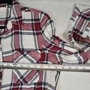 Beach Lunch Lounge Womens Size M Red White Plaid Button Up Long Sleeve Flannel Photo 7