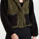 Revolve NWT Plush x  Olive Green Teddy Sherpa Zip Up Jacket with Hood Size Small Photo 0