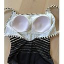 Gottex Vintage 80s  One Piece Swim Suit Striped Black Gold Cream Size 6/36 Photo 9