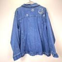 Quacker Factory  Denim Rhinestone Beaded Moon Stars Celestial Jean Jacket Size 3X Photo 5