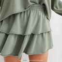 Aerie  Sage Green tiered Ruffle Cotton Boho Mini Skirt sz Medium Photo 0