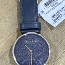 Coach New  Perry Glitter Dial and Navy Leather Strap Watch | 36mm | 14504078 Photo 3