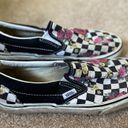 Vans Women’s Size 7 Black and White Checkered Floral Slip On  Photo 0