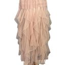 Gypsy Tulle Tiered Maxi Skirt Pink Medium  Boho Fairy Disco Cowgirl Full NEW Photo 3