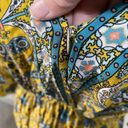 Umgee  hi low hem dress, yellow paisley, ruffled sleeves, size small‎ Photo 4