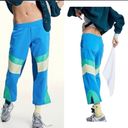 Free People Movement NEW  Flurry Retro Blue Combo Cropped Sweatpants Size Small Photo 1