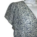 Madewell  Georgette Ruffle-Sleeve Peplum Top Blue & White EUC Size Medium Photo 2