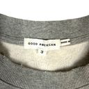 Good American  Size 3 US L Distressed Cropped Boyfriend Sweatshirt Heather Gray Photo 4