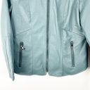 Signature Studio  Balsam Green Faux Vegan Leather Lined Full Zipper Jacket Photo 11