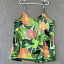 Eliane Rose  Women's XL Tropical Floral Side Slits Adjustable Strap Blouse Top Photo 5