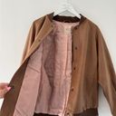 Free People  Wild Rose Vegan Suede Brown Bomber Jacket M Photo 5