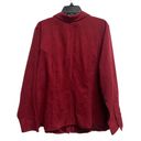 Polo AVENUE Woman’s Plus 26/28 Red Velour button down  long sleeve Top Blouse Photo 4