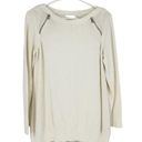 Rafaella  Women's SZ M Cream Pull Over Tunic Length Sweater Gold Zipper Accents Photo 0