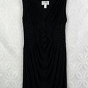 Joseph Ribkoff  Black Sleeveless Ruched Waist Lined Stretch Sheath Evening Dress Photo 0