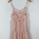 Urban Outfitters  Harper Pink Tiered Lace-Up Babydoll Dress Small Photo 13