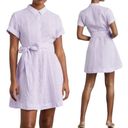 Hill House  Striped Laura Shirtdress Belted Fit & Flare Mini Lilac NEW Womens XL Photo 9