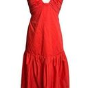 Jason Wu  eyelet scalloped skirt halter midi dress red sz S Photo 0