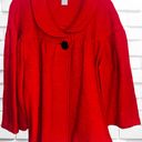 Dress Barn  Women’s XL Red Boiled Wool Short Swing Jacket • Single Button Closure Photo 0