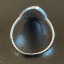 Onyx Vintage black  stone silver plated ring size 6.5 Photo 4
