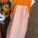 Doe & Rae ✅3/$30✅NWT  Burnt Coral Striped Sleeveless Ruffle Boho Tank Top SMALL Photo 4