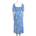 Faithfull the Brand  Charlize Midi Dress in Blue Roos Tie Dye Cloudscape Size S Photo 2